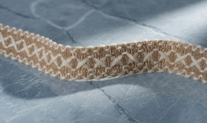Dentelle brodée artisanale en chanvre, motif géométrique, style bohème, largeur 1 7/8 pouce, pour textiles de maison - Product Image 6
