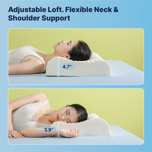 Oreiller ergonomique moderne pour le cou, garnissage en latex, design minimaliste, 100% latex naturel, nœuds de massage, respectueux de l'environnement - Product Image 5