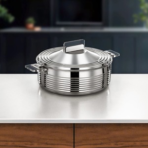 Nouvelle conception de casseroles en acier inoxydable pour réchauffer les aliments, plats de service de table, fournitures hôtelières, tendance du moment - Product Image 5