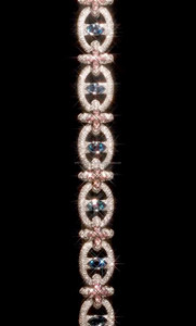 Handcrafted Pink Flower Tennis <b>Bracelet</b> Featuring Premium Lab Grown Diamonds And Fine Jewelry Appeal - Product Image 1
