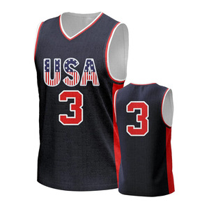 Camiseta de Baloncesto de Estados Unidos para Hombre, Blanca y Negra, con Número, Bandera Americana, Uniforme de Baloncesto Rojo, Blanco y Azul, para Entrenamiento Deportivo - Product Image 1