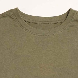 Women's Olive Green Cotton Crew Neck T-<b>Shirt</b> Regular Fit Casual Solid Color Short Sleeve Breathable Jersey Fabric All Seasons - Product Image 5