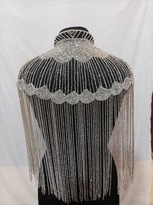 Women Hand Beaded Embellished Short Cape <b>Poncho</b> - Product Image 3