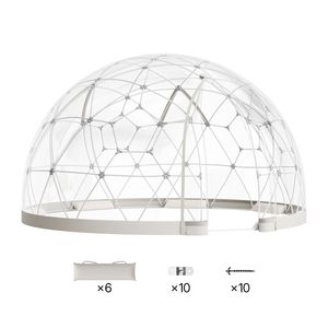 Tenda a Bolla Trasparente in PVC a Cupola Moderna da Giardino 9.5 X 5.7 ft per 2-4 Persone, Serra Geodetica Impermeabile con Finestra PV - Product Image 1
