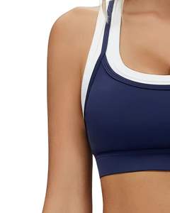 Ensemble de sport pour femme : soutien-gorge sans coutures et short taille haute, bleu marine, doux, extensible, respirant, vêtements de sport, ensemble de fitness - Product Image 3