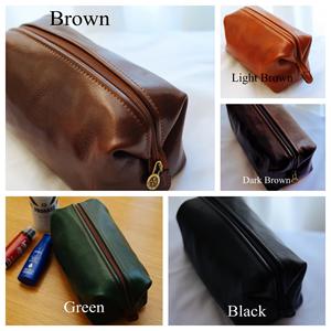 Genuine Leather Toiletry Bag Full Grain Cowhide Dopp <b>Kit</b> Mens <b>Shaving</b> Bag Travel Cosmetic Organizer Custom OEM TYG-0105 - Product Image 2