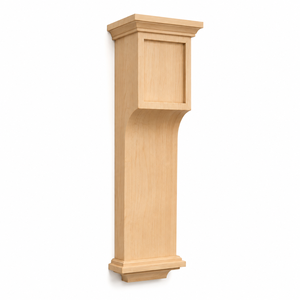 Corbeille en bois massif traditionnelle pour montage mural d'armoire, surface brute non finie, décoration de bâtiment - Product Image 1