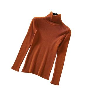 เสื้อสเวตเตอร์ถักคอเต่าสำหรับผู้หญิงใหม่ฤดูหนาวเสื้อจั๊มเปอร์คอโปโลนุ่มลำลองทรงเข้ารูปแฟชั่นเสื้อสวมหัวยืดหยุ่นแบบมีปก - Product Image 3