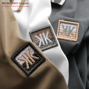 เสื้อแขนสั้นปักลายสำหรับผู้ชายผ้าคอตตอน35% ผ้าสแปนเด็กซ์สำหรับ65% - Product Image 4