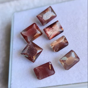 Pierre précieuse naturelle d'Oregon, Sunstone, taille princesse et champagne, magnifique, multicolore, forme octogonale, pierre brute pour la création de bijoux. - Product Image 3