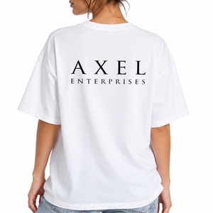 เสื้อยืดคอกลมโอเวอร์ไซส์ผ้าฝ้ายสำหรับผู้หญิง สกรีนโลโก้ได้ ทรงหลวม สไตล์สตรีทแวร์ลำลอง ทรงโอเวอร์ไซส์ สวมใส่สบาย ไหล่ตก - Product Image 3