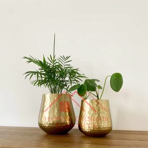 Décorations pour la maison hôtels et restaurants dernier décor dessus de table jardinière dessus de table or martelé métal jardinière pour intérieur - Product Image 3