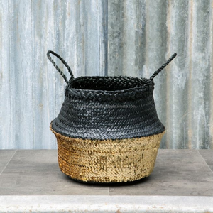 Panier de ventre personnalisable approvisionnement en vrac Vietnam panier de jonc de mer naturel tissé à la main décoratif durable pour la vente au détail en gros - Product Image 1