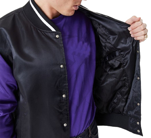 Customized High Quality Men's Satin Bomber <b>Jacket</b> High Quality OEM Plain Dyed with Filling Material Bomber <b>Jacket</b> - Product Image 3