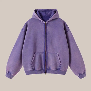เสื้อฮู้ดดี้ผู้ชายแบบสั่งทำพิเศษ ล้างสีแบบแอซิดวอช บริการ OEM ODM เสื้อผ้าฝ้ายเปล่าสีพื้นสำหรับผู้ชาย ล้างสีแบบแอซิดวอช - Product Image 6