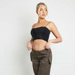 Pantalones Cargo de Cintura Elástica para Mujer, Pantalones Casuales de Corte Holgado, Estilo Urbano - Product Image 2