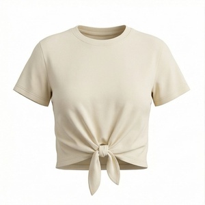 เสื้อครอปท็อปผ้าฝ้ายสีตามสั่งสำหรับผู้หญิง เสื้อยืดเปล่าระบายอากาศได้ดี เนื้อผ้านุ่ม สไตล์สตรีทแวร์ เหมาะสำหรับออกกำลังกาย ฟิตเนส และกิจกรรมต่างๆ - Product Image 1