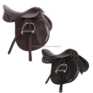 Sillín de salto de caballo de cuero genuino de la mejor calidad con estribos de hierro Equipo de salto de gama alta - Product Image 1