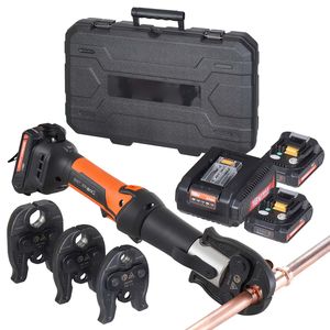ชุดเครื่องมือจีบข้อต่อท่อทองแดงไฟฟ้า 18V Mini ProPress สำหรับท่อขนาด 1/2" 3/4" 1" พร้อมหัวจีบ 3 ขนาด และแบตเตอรี่ 2 ก้อน - Product Image 1