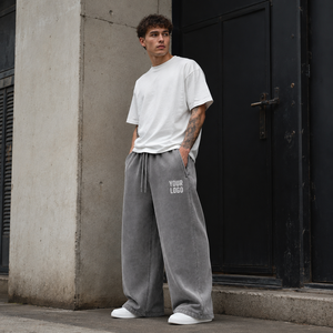 Pantalones Deportivos Anchos Personalizados para Hombre 2026 con Doble Cintura y Rayas, Estilo Urbano, con Logotipo Personalizado - Product Image 5