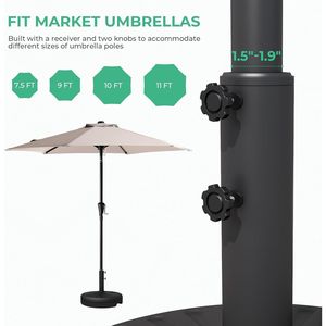 Base per Ombrellone da Esterno Resistente con Capacità Massima di 37 kg, Riempibile con Acqua, per Ombrelloni da Mercato, Supporto Indipendente - Product Image 4