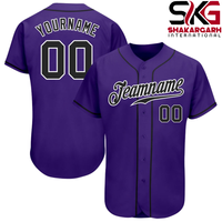 Maillot de baseball personnalisé à rayures fines, unisexe, en polyester, uniforme sportif, boutonné sur le devant, avec nom et numéro, pour jeunes et adultes
