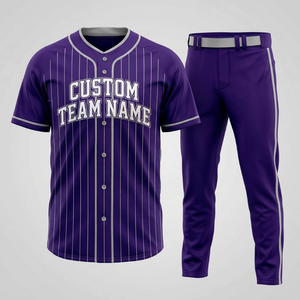 Conjunto de camiseta y pantalones de béisbol con estampado personalizado, uniforme de béisbol de manga corta con botones para hombre, venta al por mayor, estampado más popular. - Product Image 5