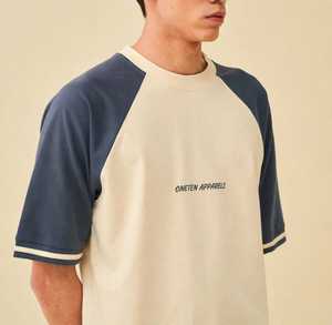 ONETEN APPARELS Men's <b>Raglan</b> <b>Sleeve</b> Knitted <b>T</b>-<b>Shirt</b> O-Neck Regular Fit 100% Cotton Eco-Friendly Casual Tee - Product Image 2