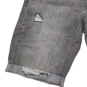 Pantalones Cortos de Mezclilla Lavada para Hombre, Desgastados, con Dobladillo, Cintura Media, Cierre de Cremallera, 100% Algodón, Largo hasta la Rodilla - Product Image 4