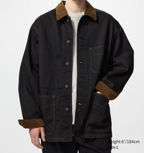 Unisex Denim <b>Trucker</b> <b>Jacket</b> Workwear Style Turn-down Collar Pockets Regular Fit Autumn Season Cotton Fabric Washed Finish - Product Image 5