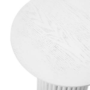 White <b>Round</b> <b>Wooden</b> Pedestal <b>Coffee</b> <b>Table</b> Modern Contemporary Design Durable & Easy to Clean for Bedroom and Living Room - Product Image 3
