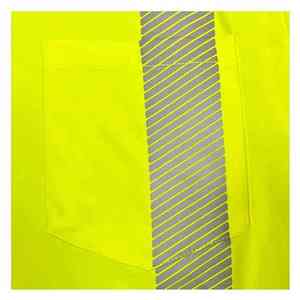 Camiseta de Seguridad Reflectante de Alta Visibilidad Unisex, Amarilla y Negra, de Poliéster, Manga Corta, Ropa de Trabajo Transpirable, con Bolsillo en el Pecho, Resistente al Agua - Product Image 4