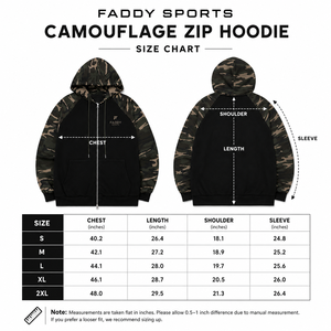 Sweat à capuche zippé surdimensionné pour homme, style streetwear, en molleton épais, à manches raglan, motif camouflage, 2026 - Product Image 6