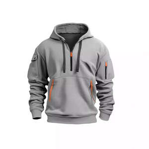 Sudadera con Capucha y Cremallera para Hombre, Talla Europea, Primavera-Otoño, Multibolsillos, Estilo Deportivo, Venta al Por Mayor para Comercio Exterior Transfronterizo - Product Image 4