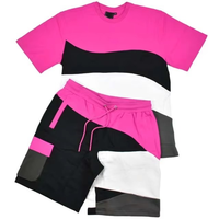 Ensemble T-shirt et short pour homme en tissu éponge 100% coton, motif uni, fin, respirant, décontracté, pour la course à pied, tendance