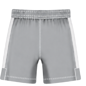 <b>Light</b> Grey White Short Sleeve Rugby Uniform Set Crew <b>Neck</b> Striped Rugby Jersey Drawstring Shorts Athletic Performance Training - Product Image 6
