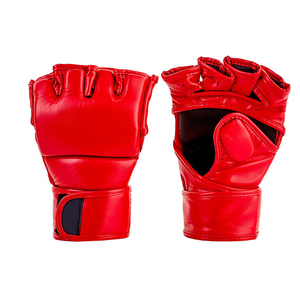 Custom Printed Logo Waterproof PU Leather MMA Gloves Professional Training Sparring Grappling Open Palm Punching Mitts - Product Image 4