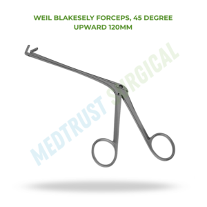 Upward Angled ENT Forceps 45 Degree 120mm Nasal Surgical Instrument - Product Image 2