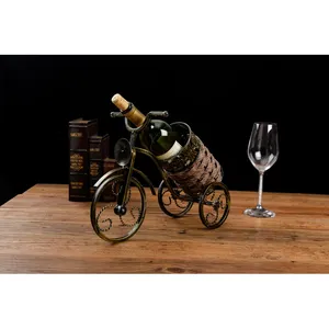 Porte-bouteille de vélo vintage en métal, design panier tressé, support décoratif fait main pour le stockage de vin/boissons, capacité 5L - Product Image 4