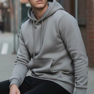 Sudadera con capucha de forro polar para hombre, estilo vintage, extragrande, con patrón liso, cuello con capucha, 420 g/m², con relieve, antiencogimiento, ideal para primavera - Product Image 4