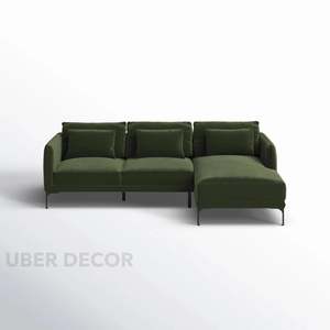 Canapé sectionnel contemporain en forme de L Amelise Chaise à alignement gauche-droite pour bureau et salon - Product Image 5