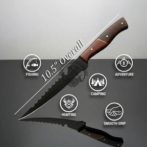 Ensemble de 3 couteaux à fileter le poisson en acier inoxydable faits à la main, lames flexibles, manches en bois de rose, ambidextres, longueurs de lames de 6/7/8 pouces - Product Image 3