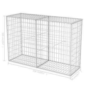 ตะกร้าเกเบี่ยนเหล็กชุบสังกะสีสำหรับจัดสวนและดาดฟ้า59.1 "x 19.7" x 39.4" - Product Image 6