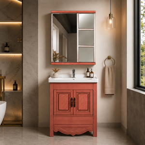 Modern PVC Eco-Friendly Bathroom Vanity Set Ceramic Basin Smart Mirror Water-Resistant Illuminated Design <b>Kitchen</b> Warehouse - Product Image 3