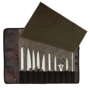 Sac de rangement pour couteaux en toile et cuir, organiseur de couteaux, sac de voyage pour outils de cuisine professionnels, LCKR-0009 - Product Image 4