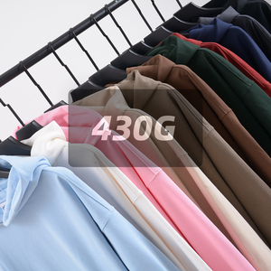 Heavyweight 430GSM High Quality French Terry Drop Shoulders Oversized Pullover Hoodies Plain Unisex Custom Hoodies - Product Image 2