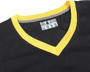 เสื้อฟุตบอลผู้ชายแบบเรโทรสปอร์ต แห้งเร็ว ระบายอากาศได้ดี ผลิตจากโพลีเอสเตอร์ 100% ลายทางด้านหน้า โลโก้เปล่า สามารถสั่งทำได้ - Product Image 3