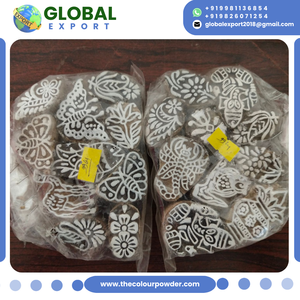 Meilleure Qualité Tampons en Bois de Henné Premium en Bois Dur Multi-Pièces Certifiés Écologiques Lot de 10 Pièces pour Tissu et Papier Mariage Printanier - Product Image 4