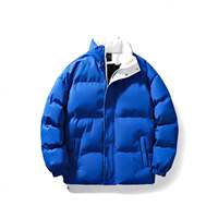Blouson Bomber Matelassé Homme Hiver Épais Col Montant Réversible Logo Avant Coupe-Vent Respirant Écologique