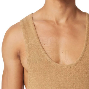 Camiseta sin Mangas para Hombre, Ajustada, Tejida, Transpirable, Elástica, para Fitness, Culturismo, Verano, Estilo Casual Urbano - Product Image 4